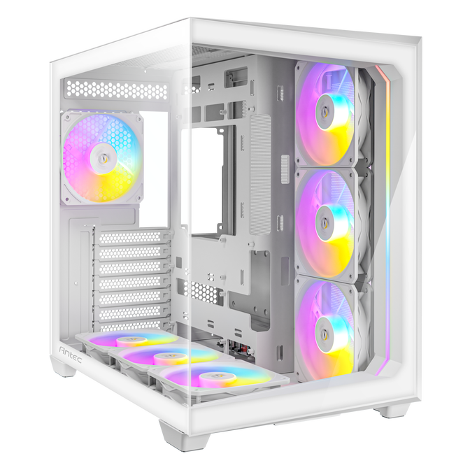 Antec C5 PC case, mid tower, ATX, RGB, tempered glass - white image number 6