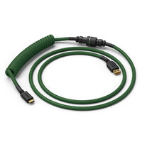 Glorious Coiled Cable Forest Green, USB-C auf USB-A Spiralkabel - 1,37m, gr&uuml;n