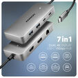 AXAGON HMC-CUB83X2 USB-C Hub, 7in1-Dockingstation, Dual 4K, 10Gbps - Grau image number null