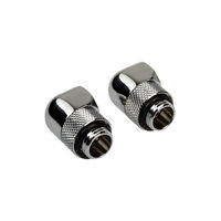 Corsair Hydro X Series Adapter 90 Grad G1/4 Zoll AG auf G1/4 Zoll IG - 2er Pack, drehbar, chrome sil
