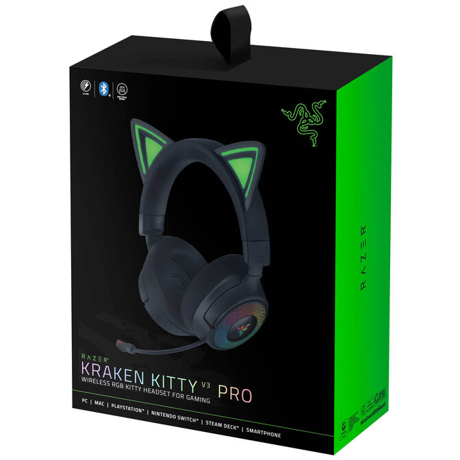 Razer Kraken Kitty V3 Pro kabelloses Gaming-Headset, Chroma RGB - schwarz image number 6