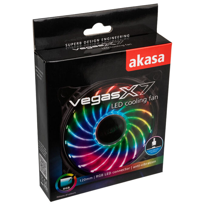 Akasa Vegas X7 LED L&uuml;fter, RGB - 120mm image number 5