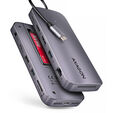 AXAGON HMC-12GM2 Multiport-Hub, USB-C 3.1, M.2-NVMe/SATA, DP + HDMI, Gbit-LAN, 3x USB-A, 1x USB-C, C image number null