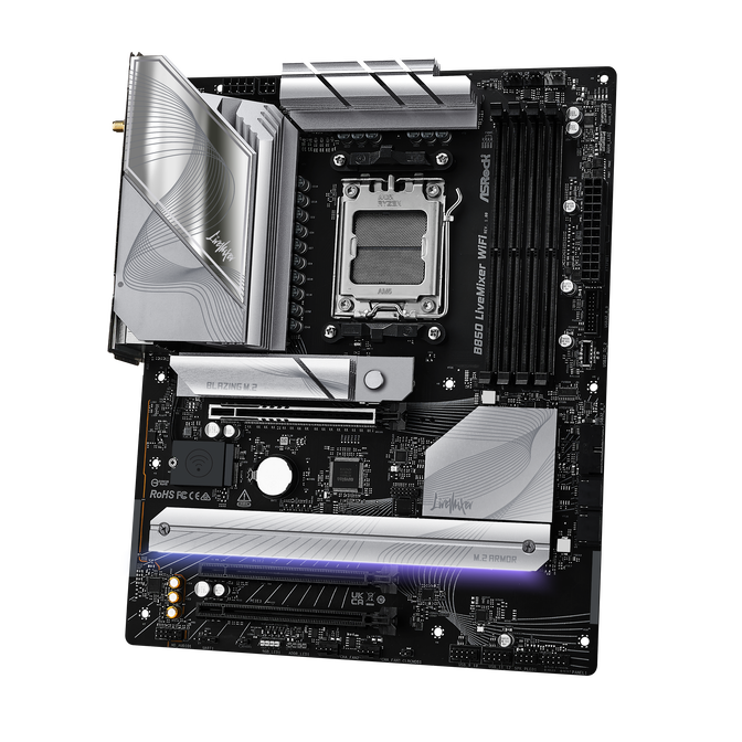 ASROCK B850 LiveMixer WiFi motherboard, socket AM5, AMD B850, ATX, DDR5 image number 2