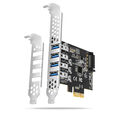 AXAGON PCEU-43RS PCIe Adapter 4x USB3.0 UASP VIA, 15-pin SATA power supply image number null
