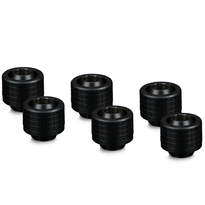 Thermal Grizzly DeltaMate Kompressions-Fitting, Messing, G1/4&rdquo;-Gewinde - schwarz, ST13, 6er-Pack image number 0