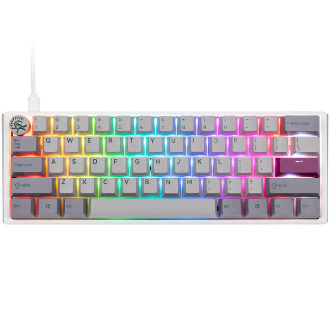 Ducky One 3 Mist Grey Mini Gaming Keyboard, RGB LED - MX-Brown (US) image number 1