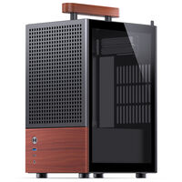 Jonsbo T6 PC Case, Mini-Tower, Mini-ITX, Tempered Glass, Wood &ndash; Black