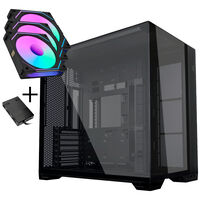 Lian Li O11 Vision Compact PC-Geh&auml;use Bundle + 3x UNI FAN SL-INF 120 Reverse Blade L&uuml;fter - schwarz
