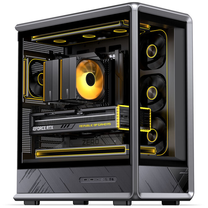 Jonsbo D401 PC Case, Mid-Tower, ATX, Tempered Glass - black image number 2