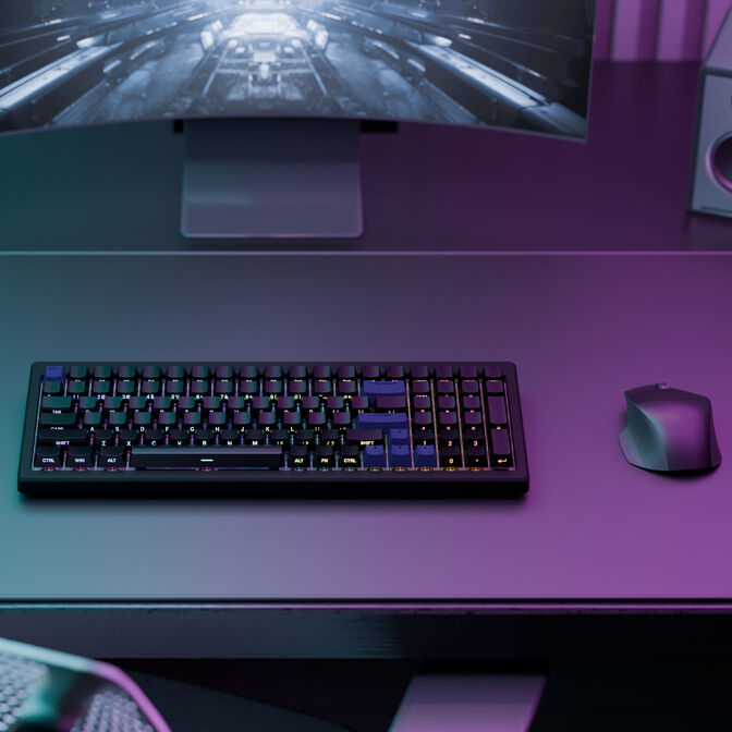 Ducky Cushion 98 Gaming Keyboard, 96%, US Layout, Shush Red Switches &ndash; Matte Black image number 5