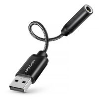 AXAGON ADA-HA USB-A Hi-Res Audio-Adapter, 3,5-mm-Klinke, 32 Bit und 384kHz - schwarz