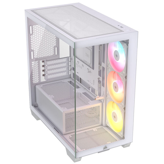 Corsair 2800X RS-R ARGB PC Case, Mini Case, mATX, Tempered Glass - including 3x 120mm Fans, White image number 1