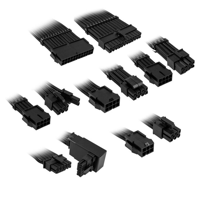 Kolink Core Pro Braided Cable Extension Kit 12V-2x6 Type 2 - Jet Black image number 0