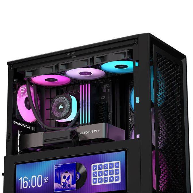 CORSAIR FRAME 4000D LCD RS PC-Geh&auml;use, Midi-Tower, ATX, ARGB, Tempered Glass - schwarz image number 3