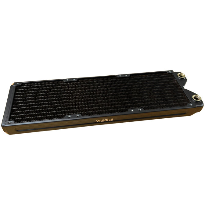 Phobya R27-S360 Radiator, 360 mm Radiator, 18 FPI, Kupferlamellen, 2x G1/4-Zoll-Anschl&uuml;sse &ndash; schwarz image number 0