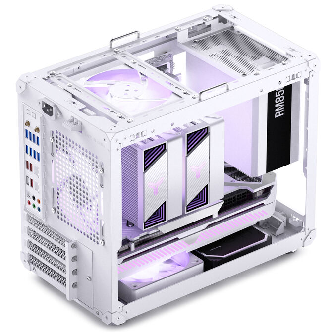Jonsbo C6 MAX PC case, mini case, Micro-ATX, Tempered Glass - white image number 6