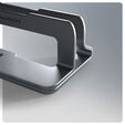 AXAGON STND-VG Vertikaler Laptop-St&auml;nder, einstellbare Breite, Aluminium - grau image number null