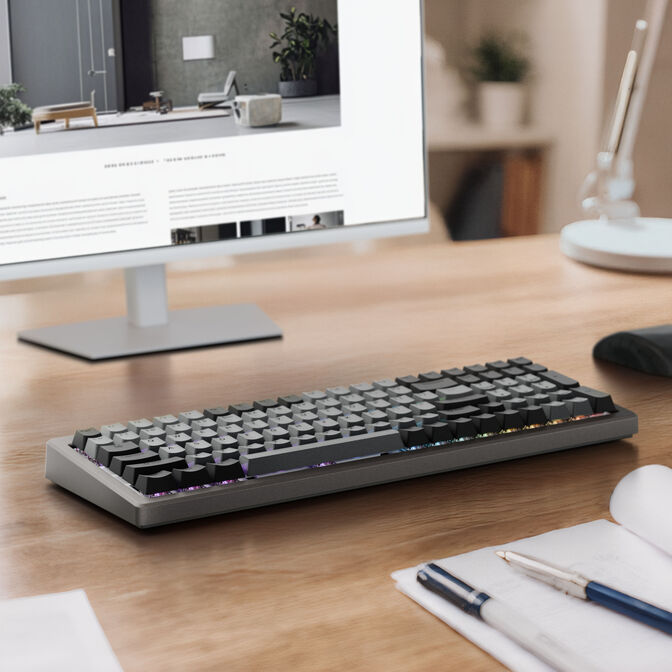 Ducky Cushion 98 Gaming Keyboard, 96%, US Layout, Shush Green Switches - Nickel image number 9