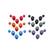 Asetek SimSports Aluminium Button Colour Kit - 6 Colours image number null