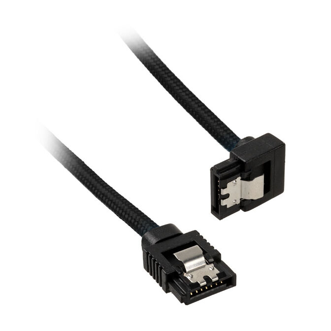 Corsair Premium Sleeved SATA-Kabel gewinkelt, schwarz 30cm - 2er Pack image number 2