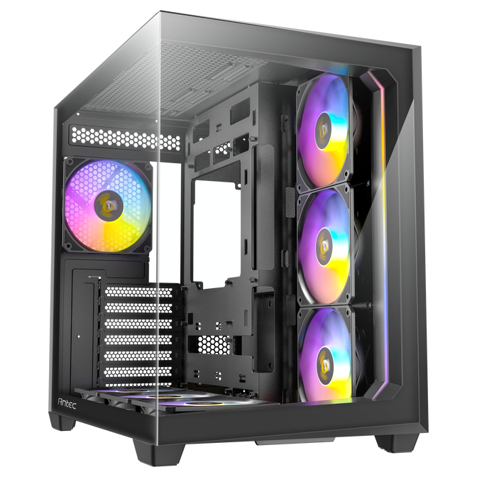 Antec C5 Computer Case, Mid-Tower, ATX, RGB, Tempered Glass - black image number 1