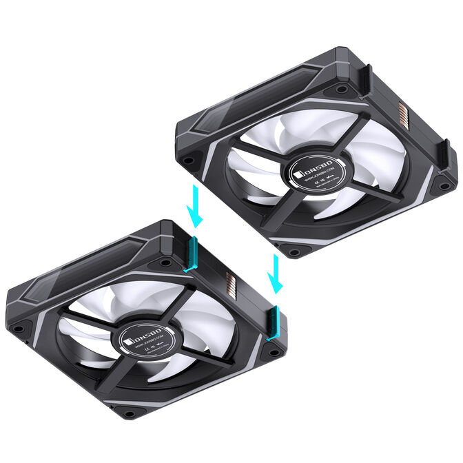 Jonsbo ZL-120BR Fan, Reverse Blade, PWM, ARGB - 120mm, black, 3-pack image number 12