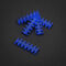 King Mod Service 12-Slot Kabelkamm 3mm klein - blau - 5er Set