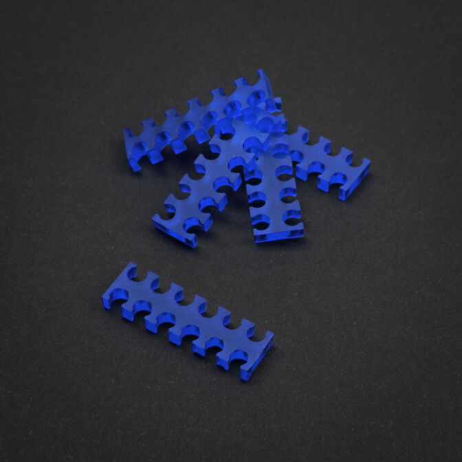 King Mod Service 12-Slot Kabelkamm 3mm klein - blau - 5er Set image number 0