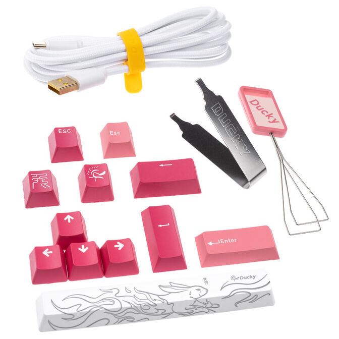 Ducky One 3 Gossamer TKL Pink Gaming Keyboard - MX-Black Clear Top (US) image number 8