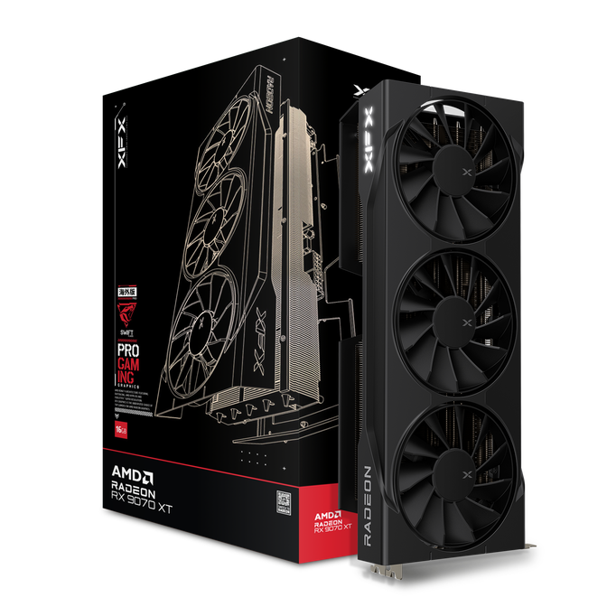 XFX Swift Radeon RX 9070 XT Triple Fan Gaming Edition, 16384 MB GDDR6 image number 0