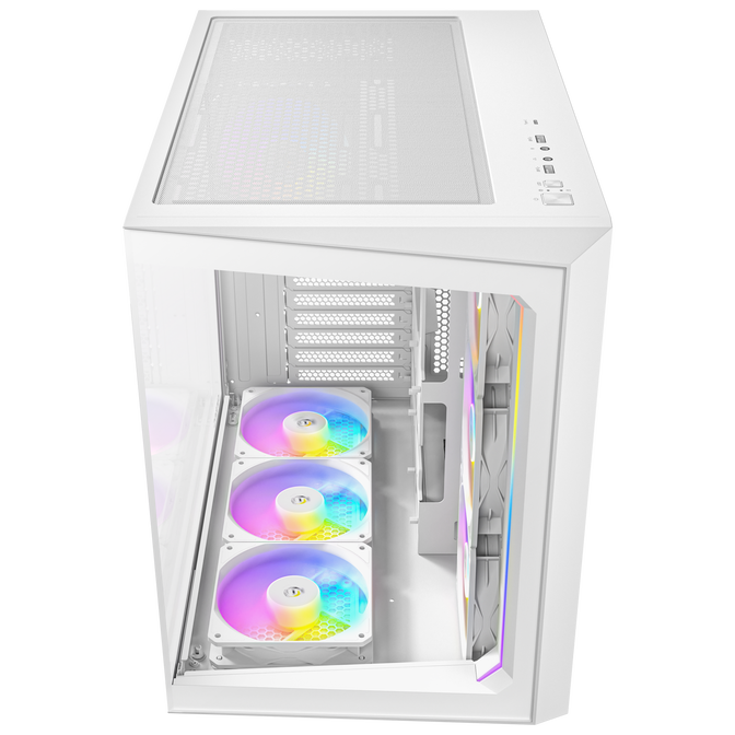 Antec C5 PC case, mid tower, ATX, RGB, tempered glass - white image number 12