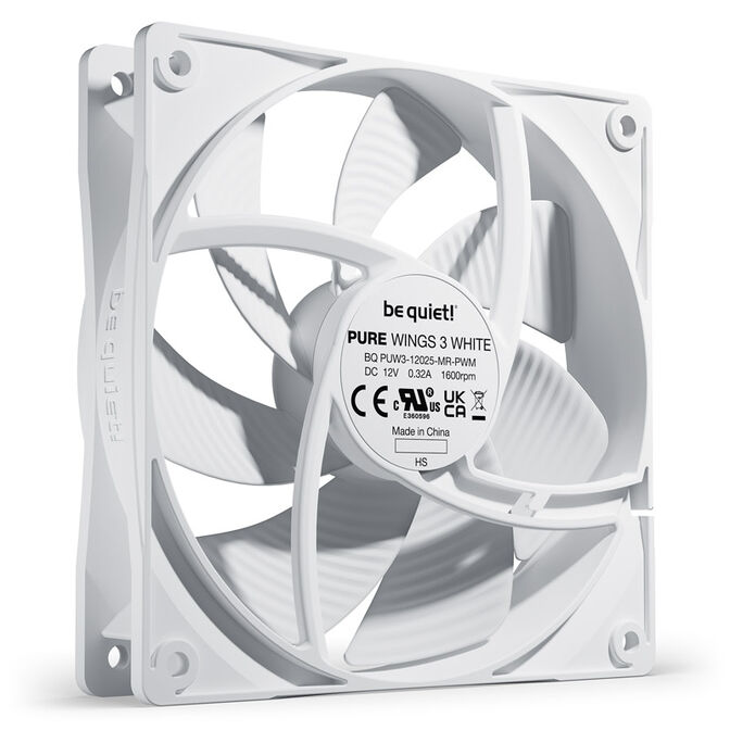 be quiet! L&uuml;fter Pure Wings 3 PWM - 120 mm, White image number 1