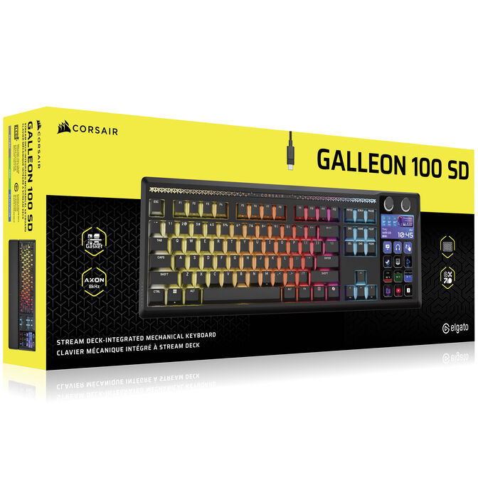 CORSAIR Galleon 100 SD Gaming Keyboard, Full-Size, Integrated Stream Deck, Hot-Swap, DE - Black image number 10