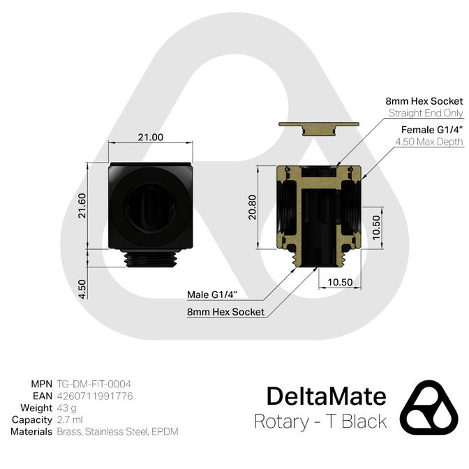 Thermal Grizzly DeltaMate Rotary - T, black image number 3