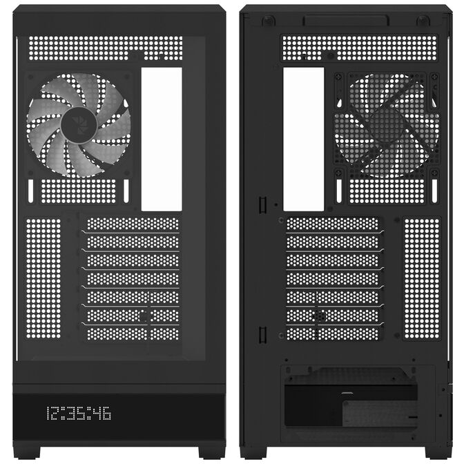 Aerocool P500B PC Case, Midi Tower, ATX, Tempered Glass, RGB - Black image number 8