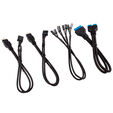 Corsair Premium Sleeved Front Panel Cable Extension Kit, black image number null