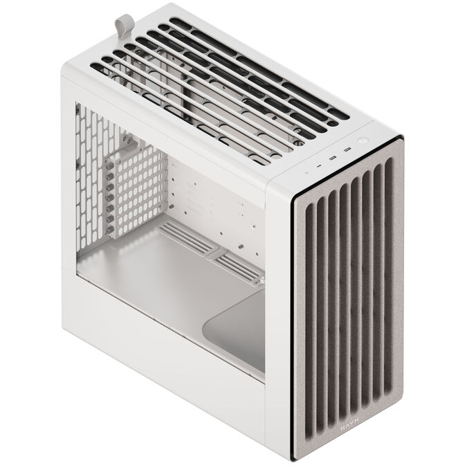 HAVN BF 360 PC Case, Midi Tower, E-ATX, Tempered Glass - White image number 2
