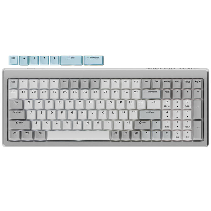 Ducky Cushion 98 Gaming Keyboard, 96%, US Layout, Shush Green Switches - Silver image number 5