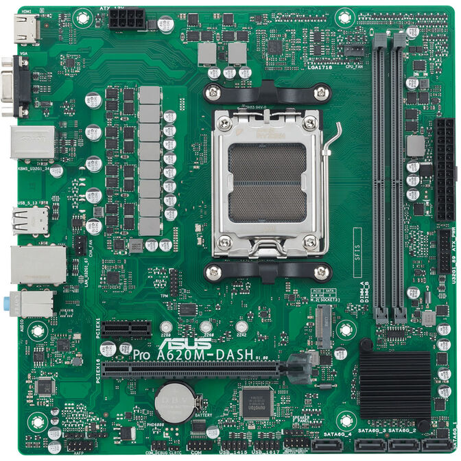 ASUS Pro A620M-DASH-CSM, AMD A620 motherboard, Socket AM5, DDR5 image number 2