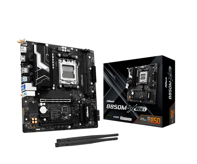 ASROCK B850M-X WiFi Mainboard, Sockel AM5, AMD B850, Micro-ATX, DDR5 image number 0