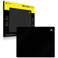 Corsair MM Glass Mauspad, matte Glasoberfl&auml;che, rutschfeste Basis - schwarz, 40cm x 50cm