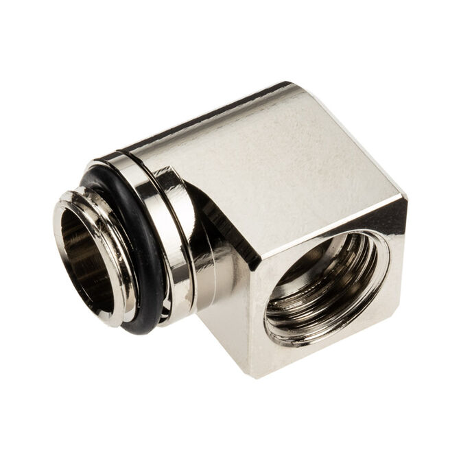 EK Water Blocks EK-Torque Micro Adapter 90 Grad G1/4 Zoll AG auf G1/4 Zoll IG - drehbar, nickel image number 1