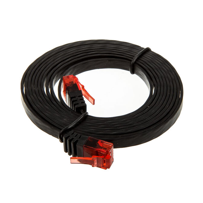 InLine 0,5m Patchkabel flach, U/UTP, Cat.6 - schwarz image number 1