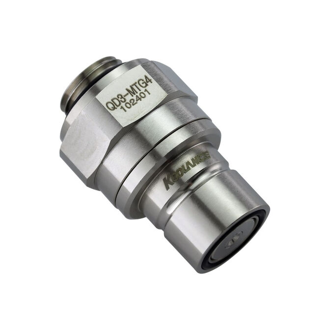 Koolance QD3 Schnellverschluss gerade m&auml;nnlich auf G1/4 Zoll AG - no-spill, silber image number 0