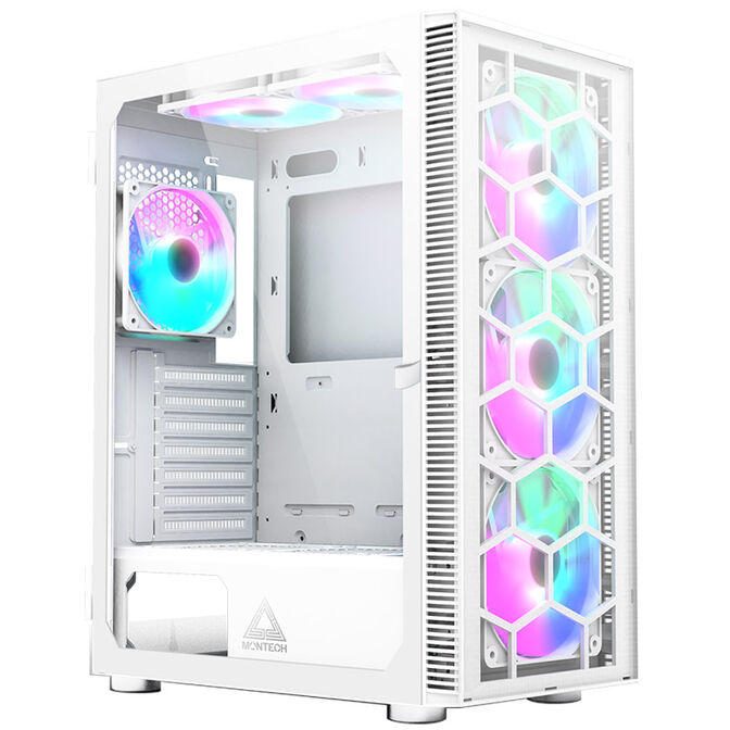 Montech X3 Glass PC Case, Mid Tower, ATX, RGB, Tempered Glass - White image number 0