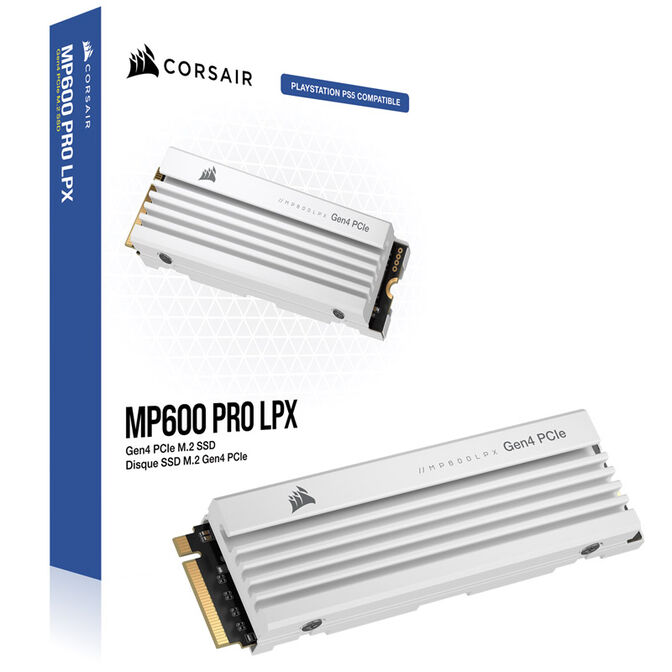 Corsair MP600 Pro LPX NVMe SSD, PCIe 4.0 M.2 Type 2280 - 2 TB - white image number 0