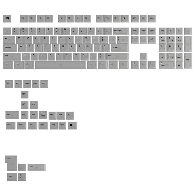 Glorious Polychroma V2 Keycaps, ANSI Layout (US), Polycarbonat, UV-Druck - Transparent image number 1