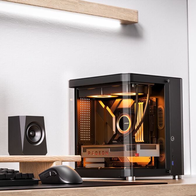 Jonsbo TK-1 2.0 Micro-ATX case, Tempered Glass - black image number 2