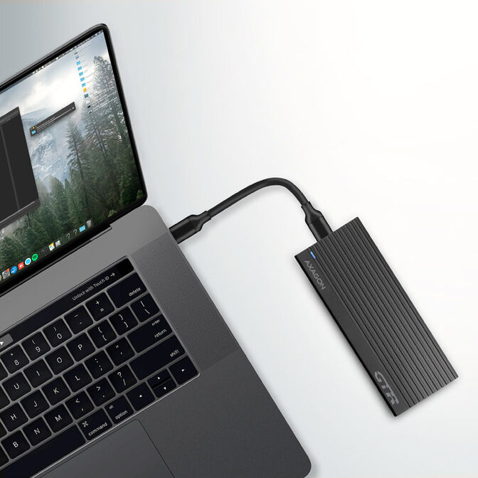 AXAGON EEM2-GTR externes Geh&auml;use f&uuml;r M.2 SSDs USB-C 3.2 Gen 2, schwarz image number 1